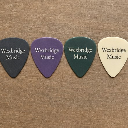 Customized guitar picks for bands and touring acts