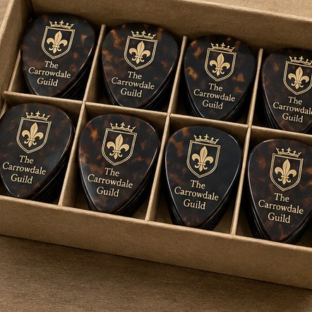 Customized guitar picks for music shops and retail